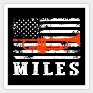 Distressed American Flag Miles Legend Sticker